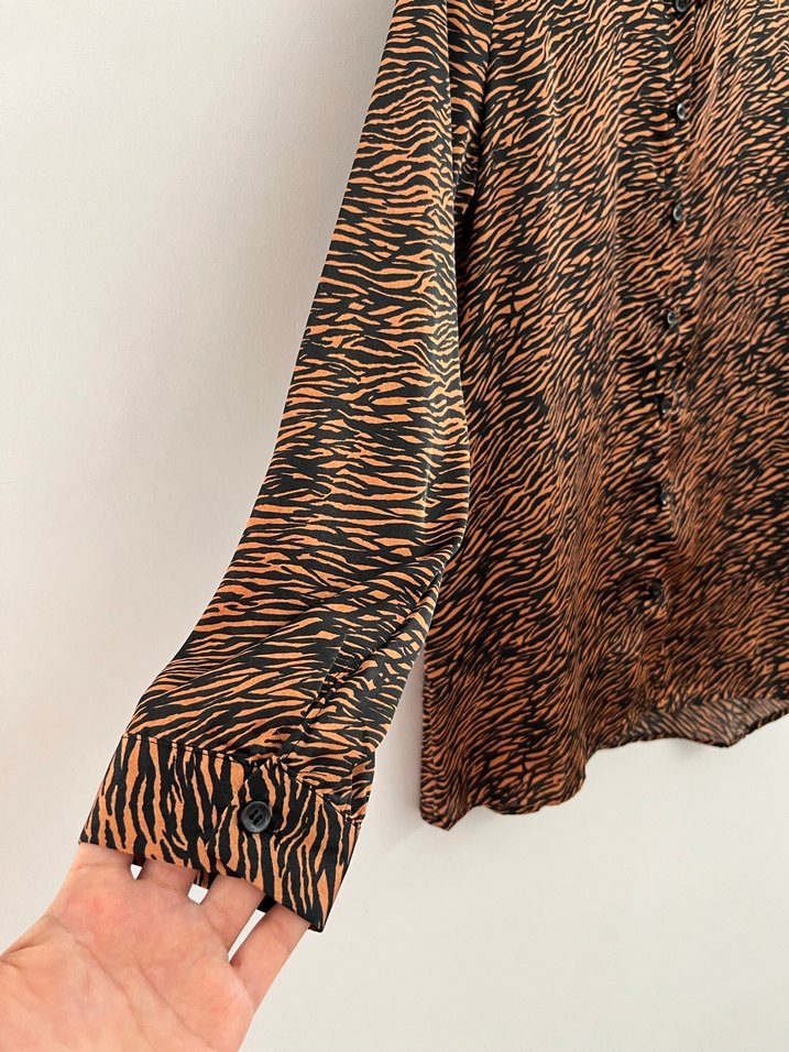 Vintage Zebra Desenli Gömlek - Görsel 3