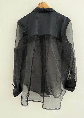 Vintage Payetli Tül Gömlek - Görsel 5