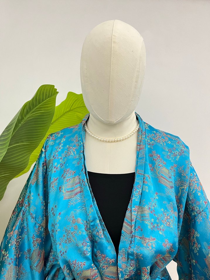 Vintage Antika Kimono - Görsel 5