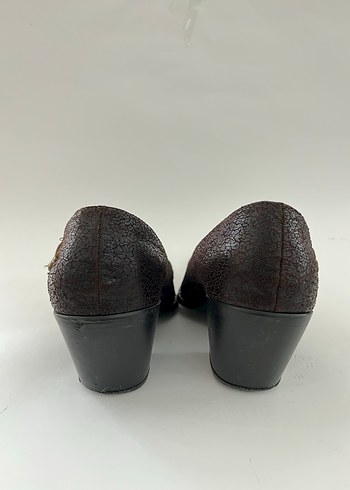 Vintage Kadın Deri Topuklu Ayakkabı - Görsel 5