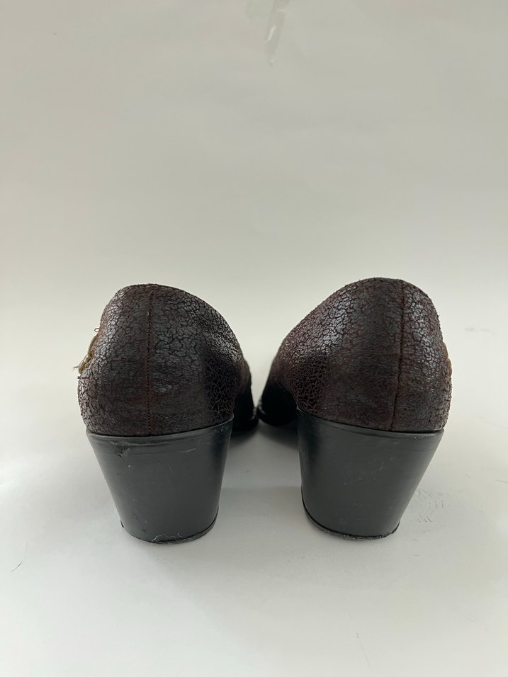 Vintage Kadın Deri Topuklu Ayakkabı - Görsel 5