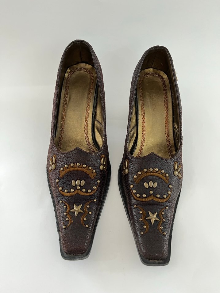 Vintage Kadın Deri Topuklu Ayakkabı - Görsel 2