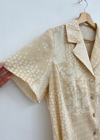 Vintage Çiçek Desenli Gömlek - Görsel 3