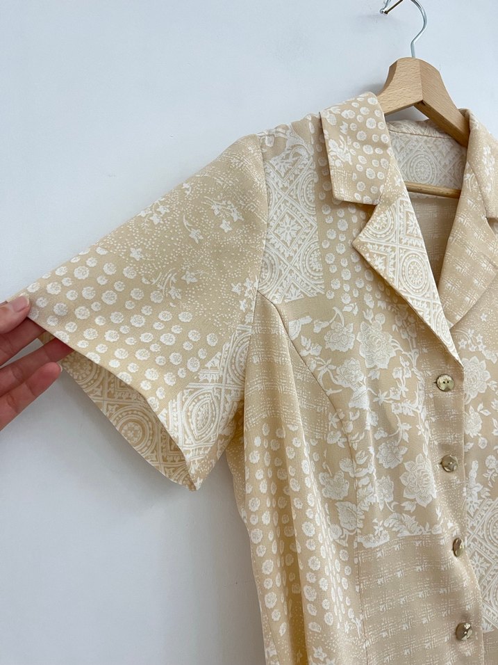 Vintage Çiçek Desenli Gömlek - Görsel 3