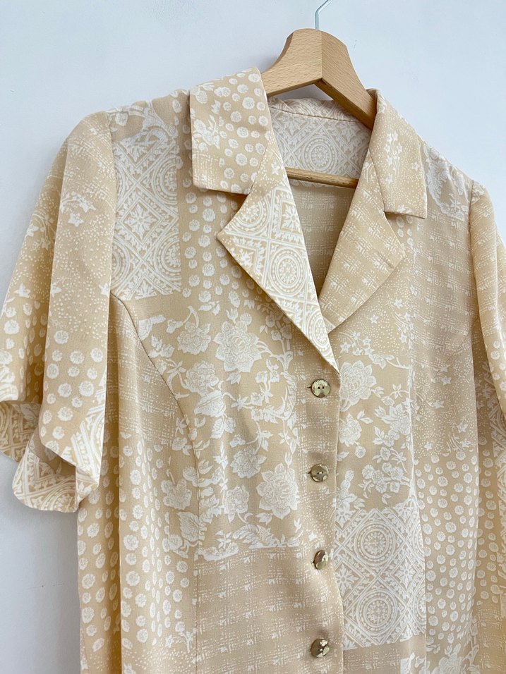 Vintage Çiçek Desenli Gömlek - Görsel 2