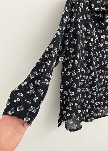 Vintage Çiçekli Vatkalı Şifon Gömlek - Görsel 4