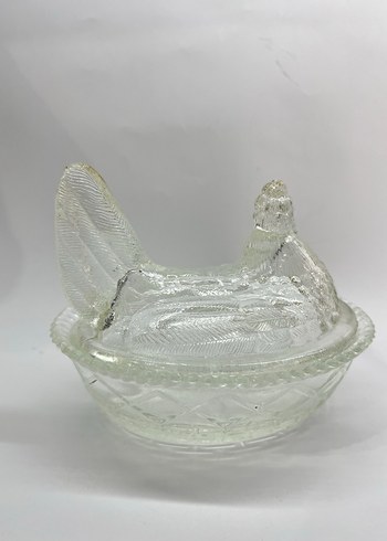 Vintage Tavuk Figürlü Şekerlik - Görsel 4