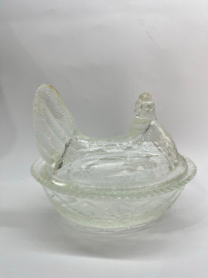 Vintage Tavuk Figürlü Şekerlik - Görsel 4