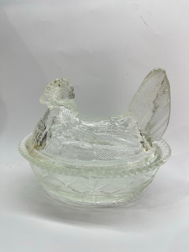 Vintage Tavuk Figürlü Şekerlik - Görsel 2