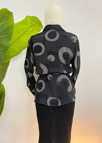 Vintage Puantiyeli Şifon Gömlek - Görsel 7