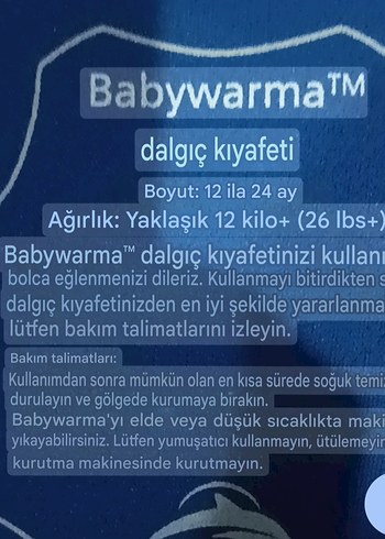 Mavi Bebek Askılı Bodysuit Velcro Kapamalı - Görsel 6