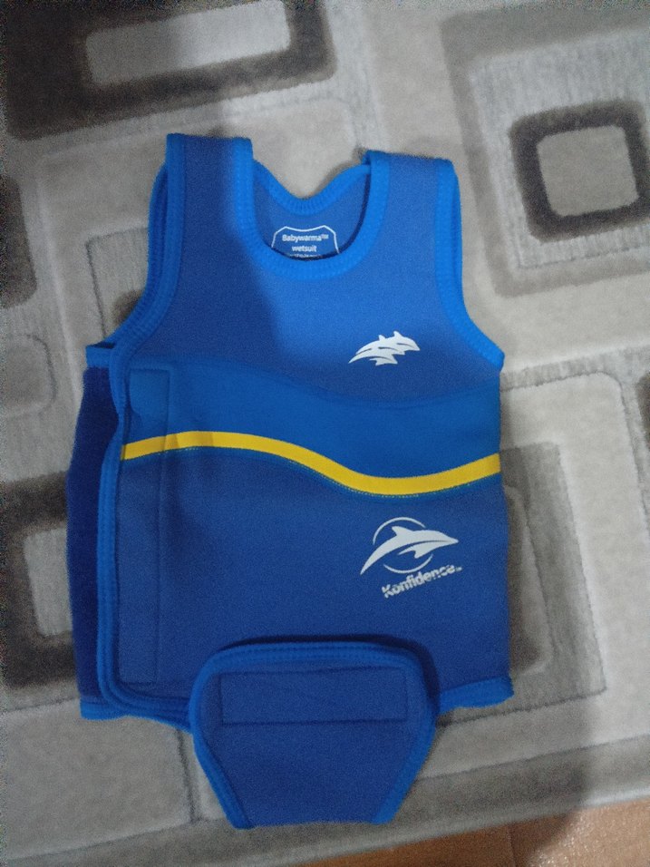 Mavi Bebek Askılı Bodysuit Velcro Kapamalı - Görsel 2