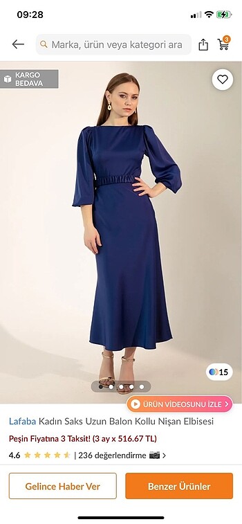Saks mavisi betty sam model kısa elbise