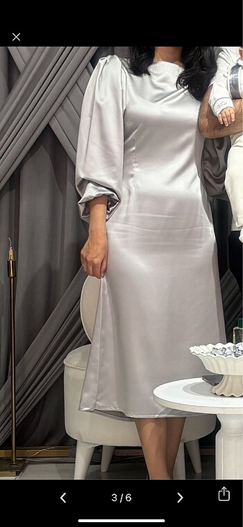 Betty sam modeli açık gri elbise