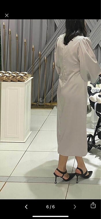 Diğer Betty sam modeli açık gri elbise