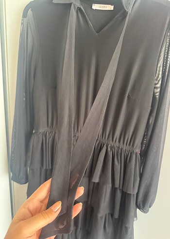 Fırfırlı Siyah  Gotik Elbise - Görsel 4