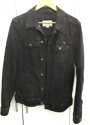 Pull and bear siyah kot ceket