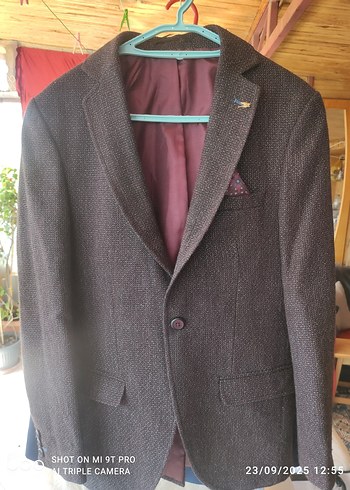 46-6 drop Beden Bordo Erkek Regular Fit Takım Ceket