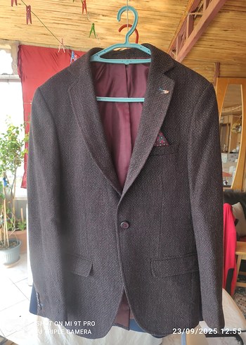 Bordo Erkek Regular Fit Takım Ceket