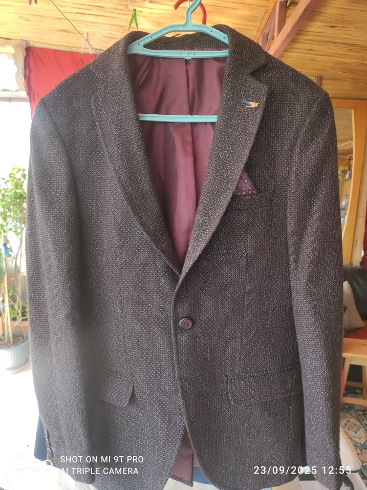 Bordo Erkek Regular Fit Takım Ceket - Görsel 3