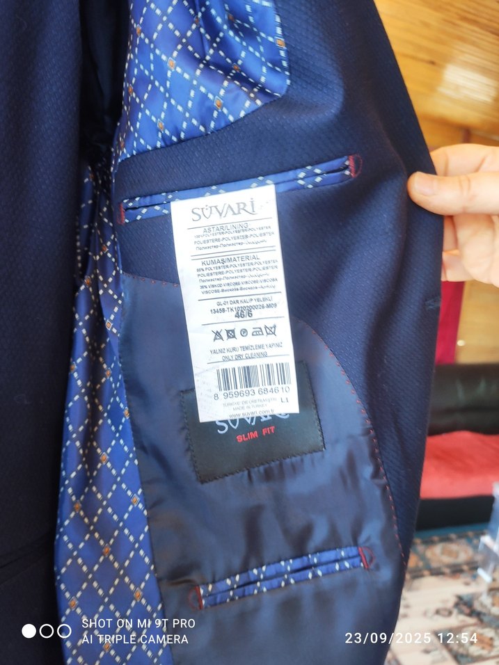 Koyu Mavi Erkek Düğmeli Klasik Kesim takım elbise - Görsel 2