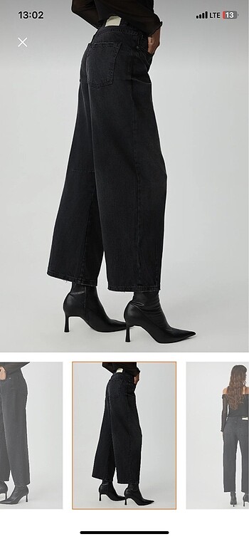 Bershka GRimelange antrasit denim pantolon