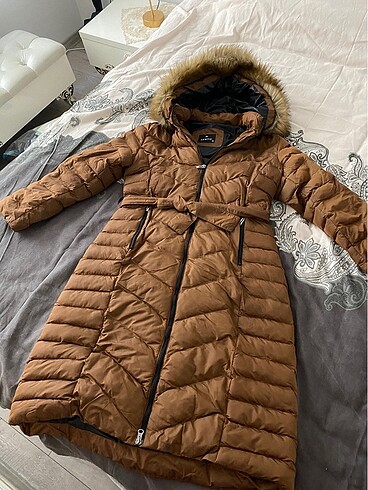 40 Beden kahverengi Renk Armine Kadın şişme mont