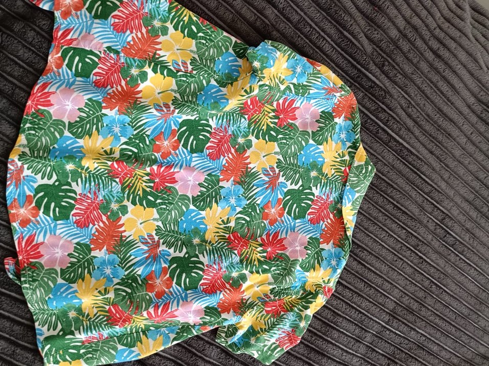 Renkli Çiçek Desenli Kısa Kollu  Gömlek - Görsel 3