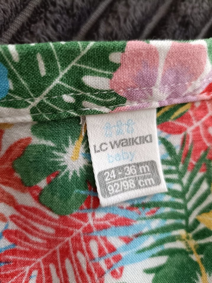 Renkli Çiçek Desenli Kısa Kollu  Gömlek - Görsel 4