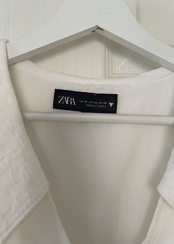 Beyaz V Yaka Midi Keten Elbise - Görsel 2