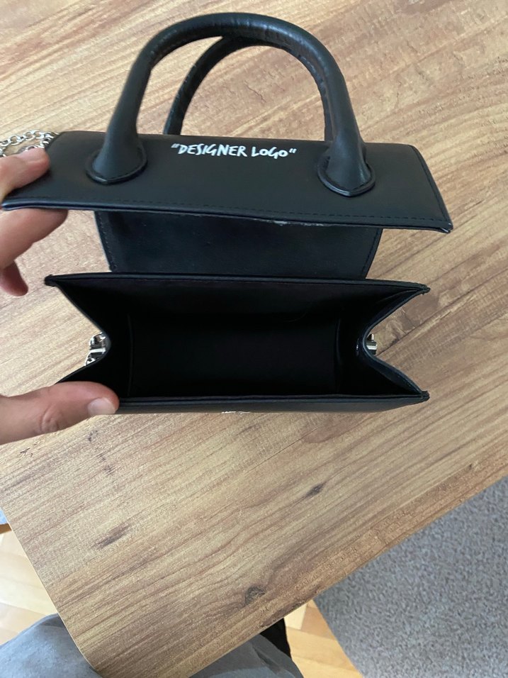 Zincir Detaylı Siyah Deri Kadın Çanta - Görsel 2