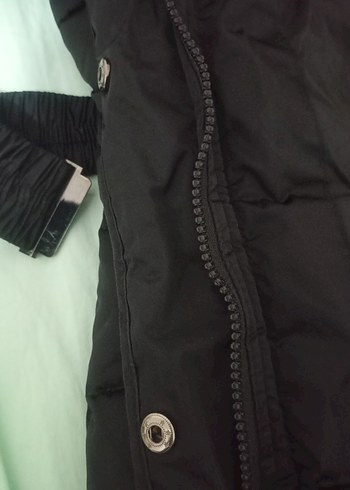 Kadın Siyah Uzun kaz tüyü kaban - Görsel 5