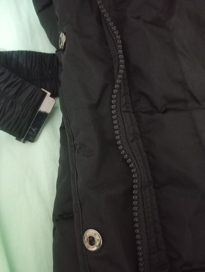 Kadın Siyah Uzun kaz tüyü kaban - Görsel 5