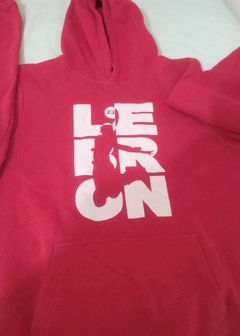 Kırmızı Kapüşonlu Baskılı Kadın Sweatshirt - Görsel 4