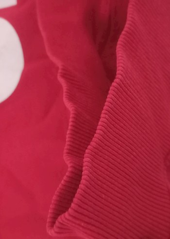 Kırmızı Kapüşonlu Baskılı Kadın Sweatshirt - Görsel 6