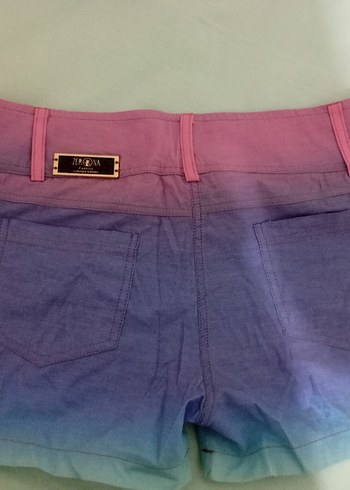 Düğmeli  rengarenk Mini Şort - Görsel 2