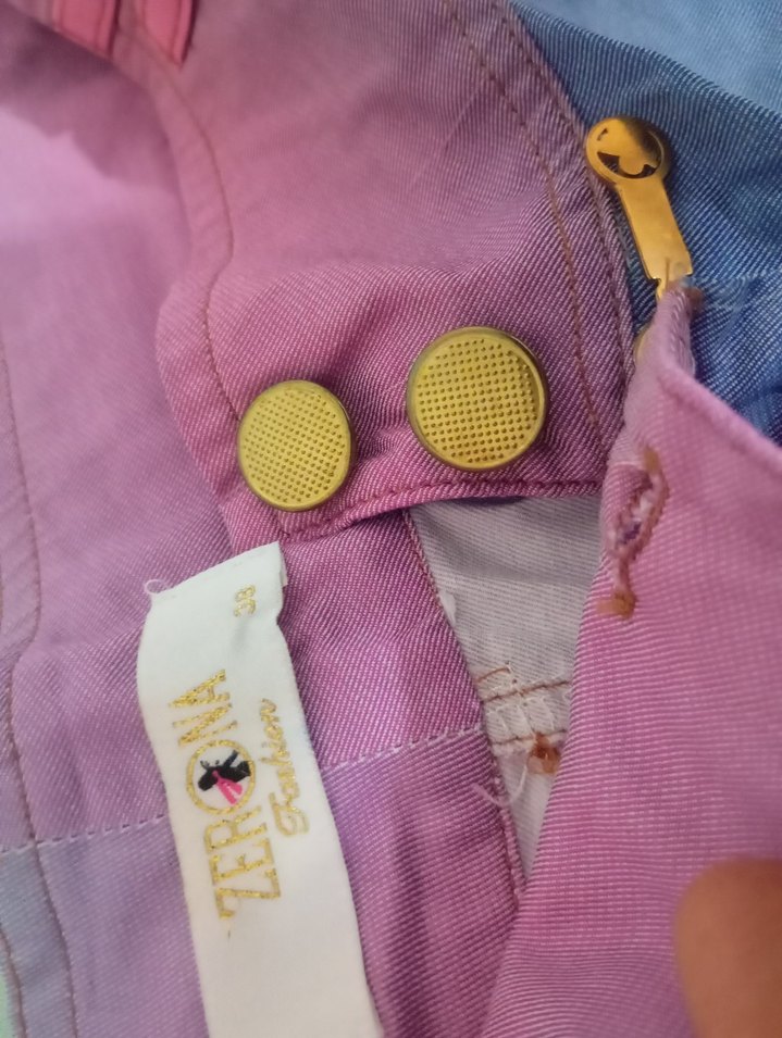 Düğmeli  rengarenk Mini Şort - Görsel 4