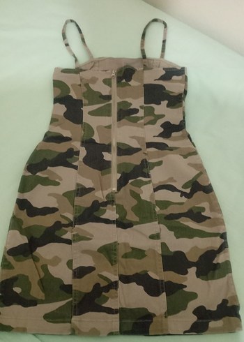 H&M H&M Kadın Haki Kamuflaj Mini Elbise