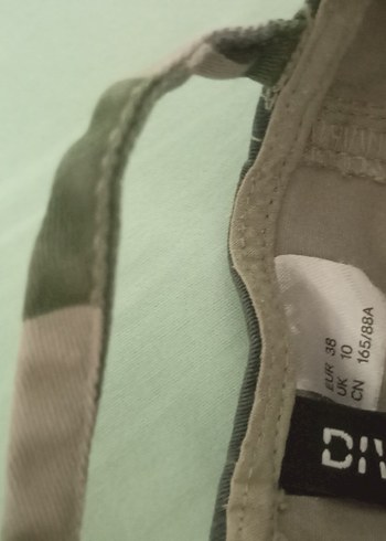 34 Beden haki Renk H&M Kadın Haki Kamuflaj Mini Elbise