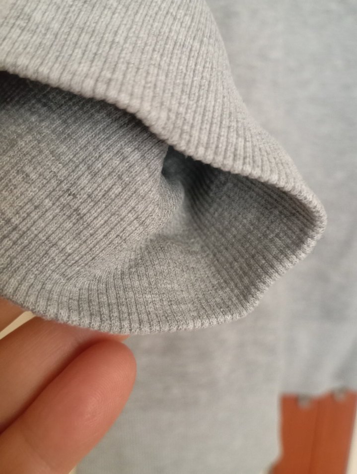 H&M Gri Uzun Kollu Baskılı Kadın Sweatshirt - Görsel 3