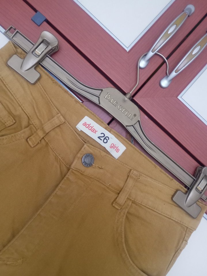 Hardal renk Kadın Skinny Pantolon Kemerli - Görsel 2