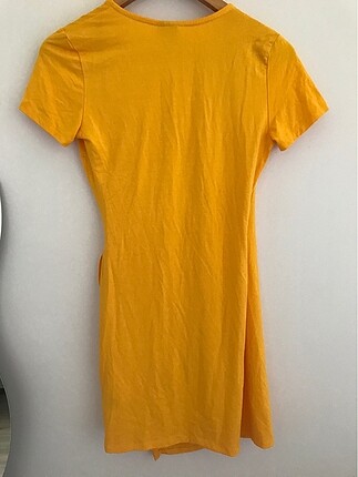 H&M H&M kısa anvelop kesim sarı elbise
