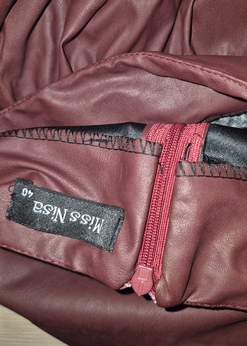 Bordo Uzun Etek, Fırfırlı, Gevşek Kesim - Görsel 3