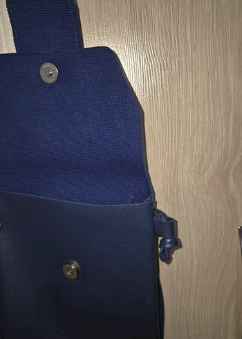 Mavi Deri Kadın Telefon Çantası - Görsel 2