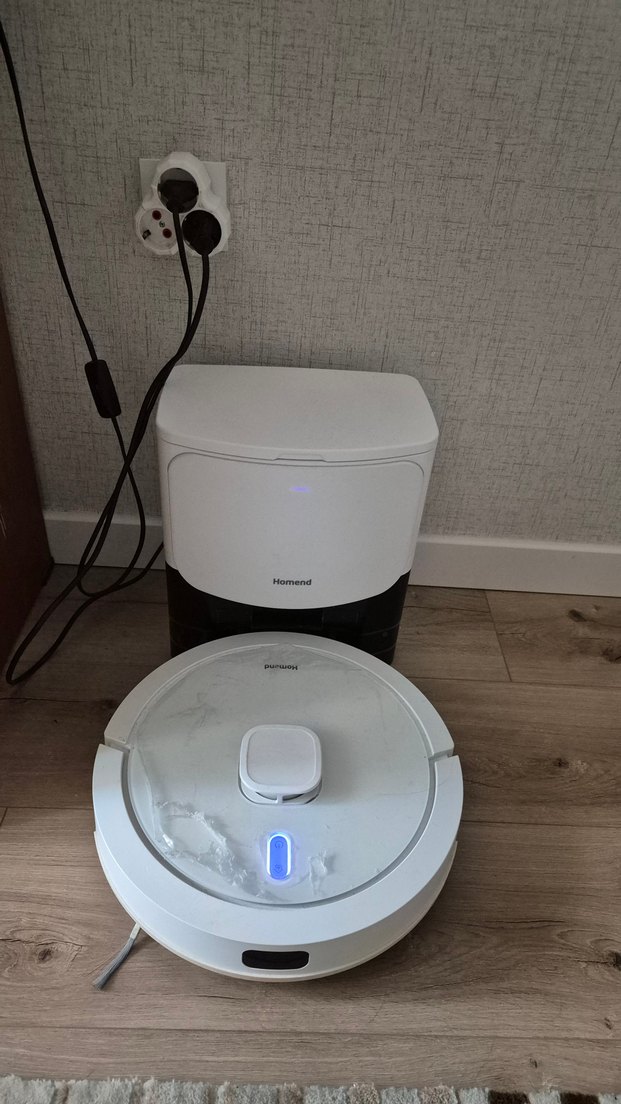 Homend Beyaz Robot Süpürge ve Şarj İstasyonu - Görsel 3