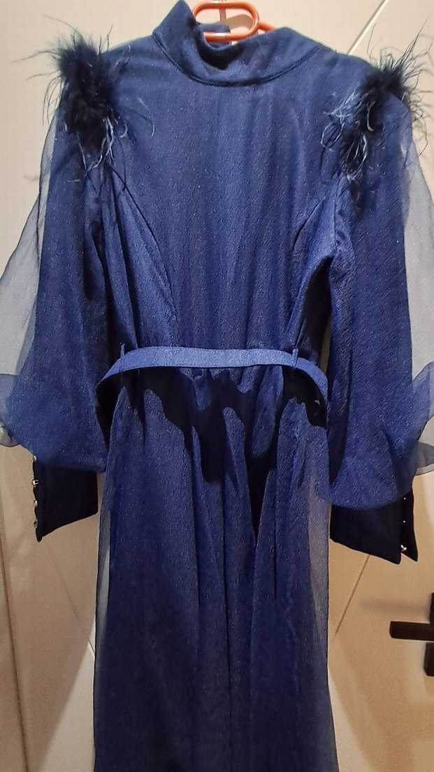 Satılık Lacivert Uzun Kollu Kadın Abiye Elbise - Görsel 4