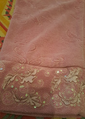 Nakışlı Pembe Kadın Uzun Kollu kadife elbise - Görsel 9