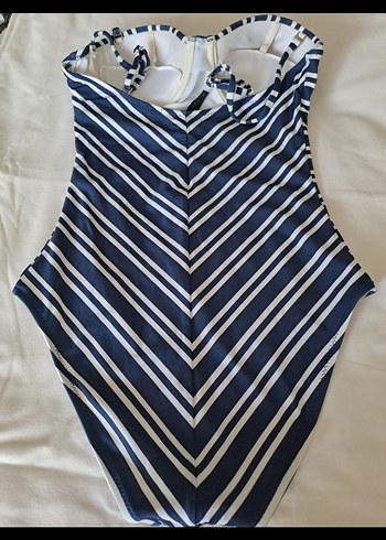 Lacivert Zebra Desenli Kadın Mayo - Görsel 3