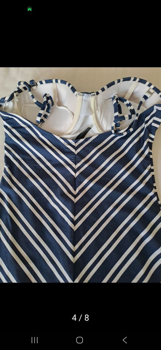 Lacivert Zebra Desenli Kadın Mayo - Görsel 5