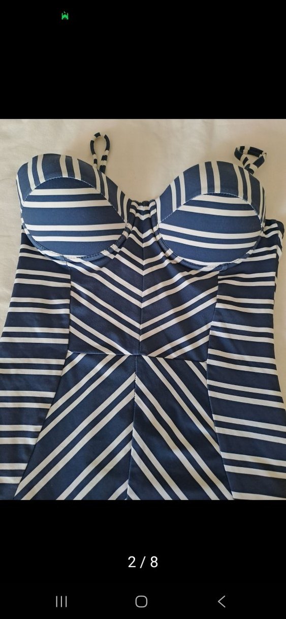 Lacivert Zebra Desenli Kadın Mayo - Görsel 2